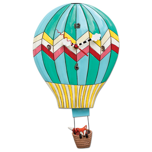 Fox Aloft Hot Air Balloon Wall Clock