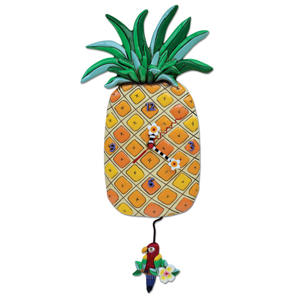 Pineapple Island Time Wall Clock