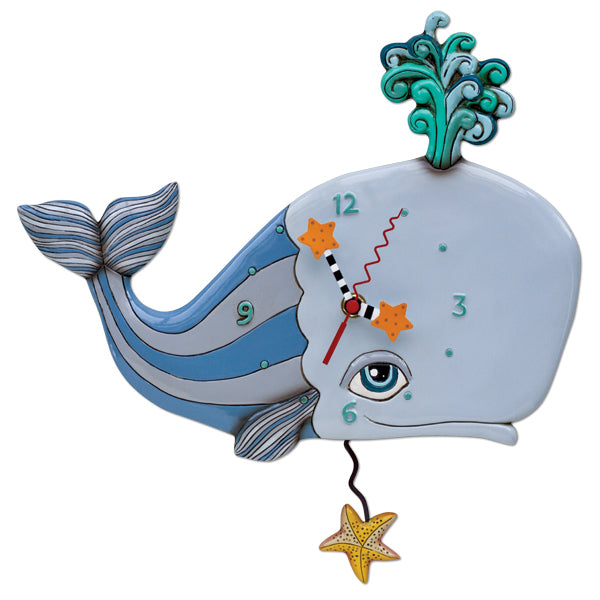 Spouting Off Whale Wall Clock