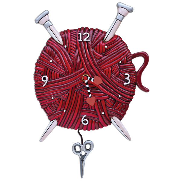Knitted Clock Knitting Love Wall Clock - Gifted Parrot