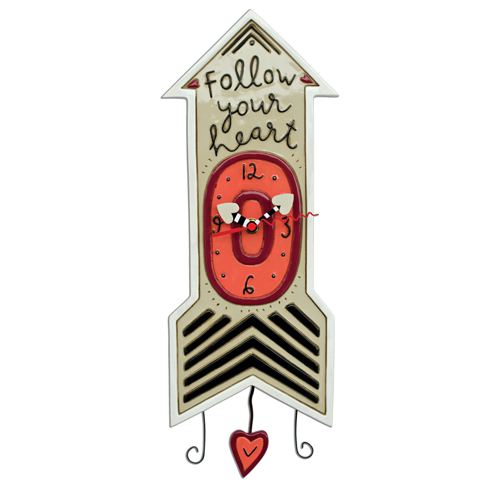 Follow Your Heart Pendulum Wall Clock