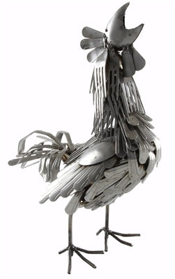 Fork and Spoon Rooster Statue