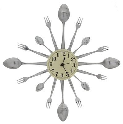 Spoon and Fork 16-Dial Clock