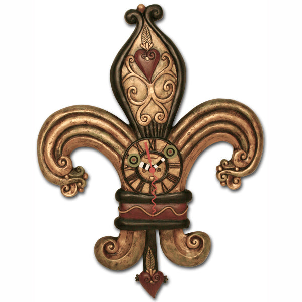 Fleur Di Lis Vintage Clock Art by Allen Designs