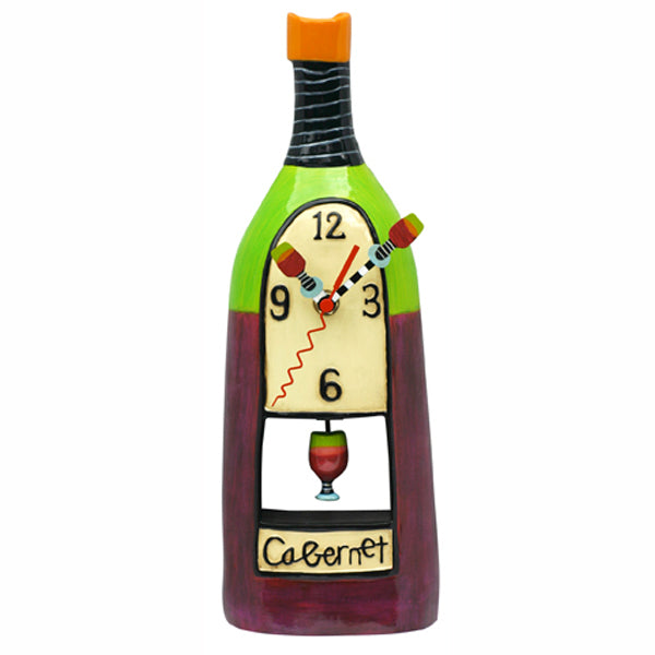 Cabernet Wine Bottle Clock Art by Allen Designs