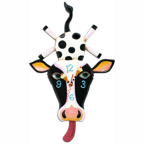 Cow Cream Clock Art by Allen Designs