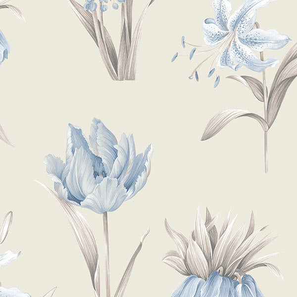 Baby Blue Paradise Floral PA34239 Wallpaper