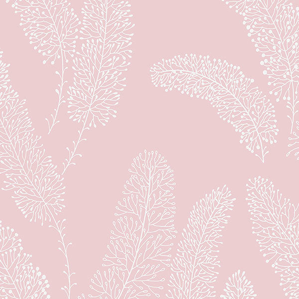 Pink Contemporary Leaves PA34254 Wallpaper