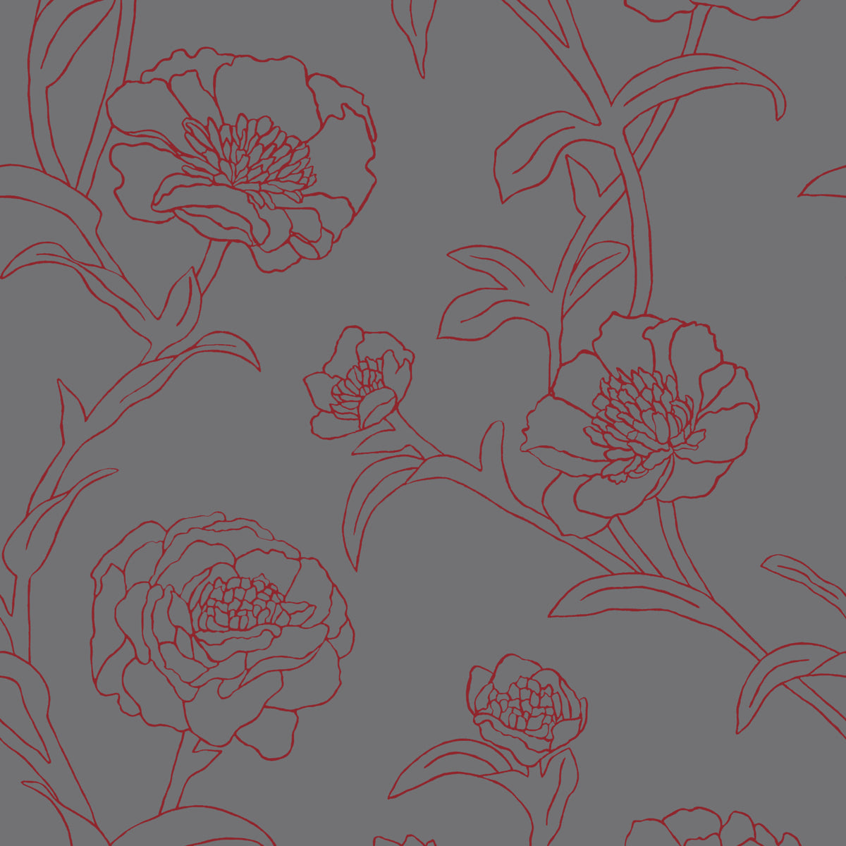 Rouge PE041 Peonies Self-Adhesive Wallpaper