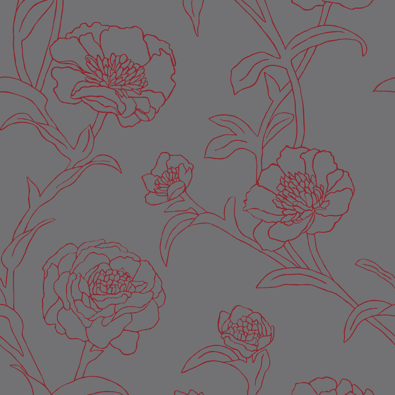 Rouge PE041 Peonies Self-Adhesive Wallpaper