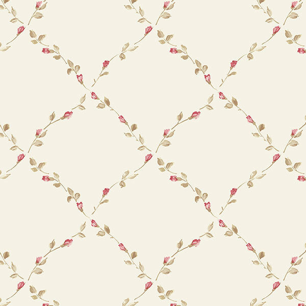 Pink Brown Floral Trellis PP27728 Wallpaper