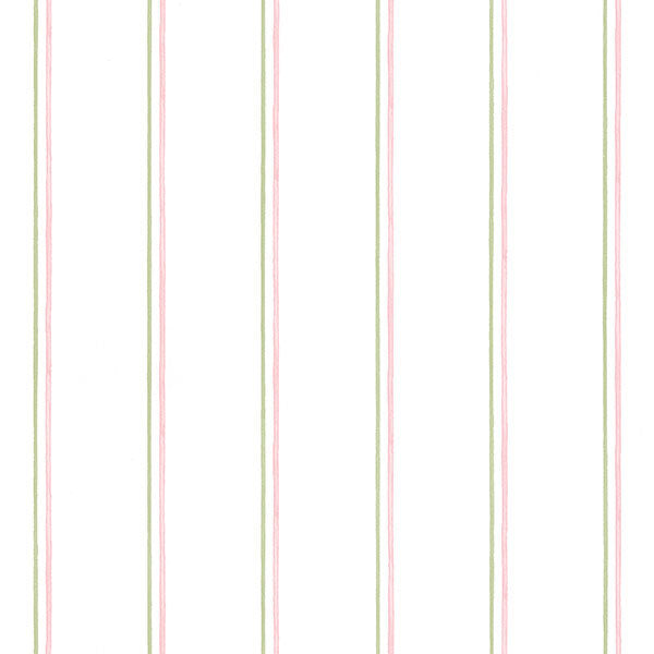 Pink, Green White Pinstripe PP35500 Wallpaper