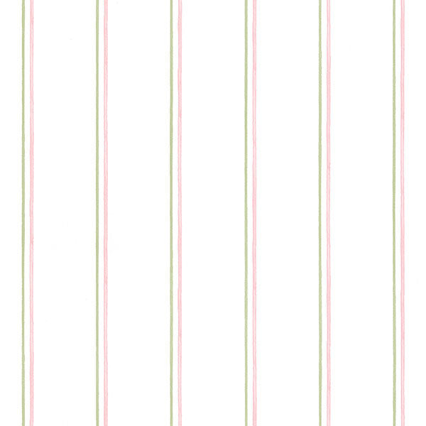 Pink, Green White Pinstripe PP35500 Wallpaper