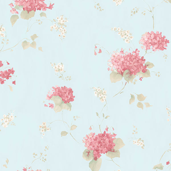 Pink Light Blue Floral Bouqute PP35507 Wallpaper