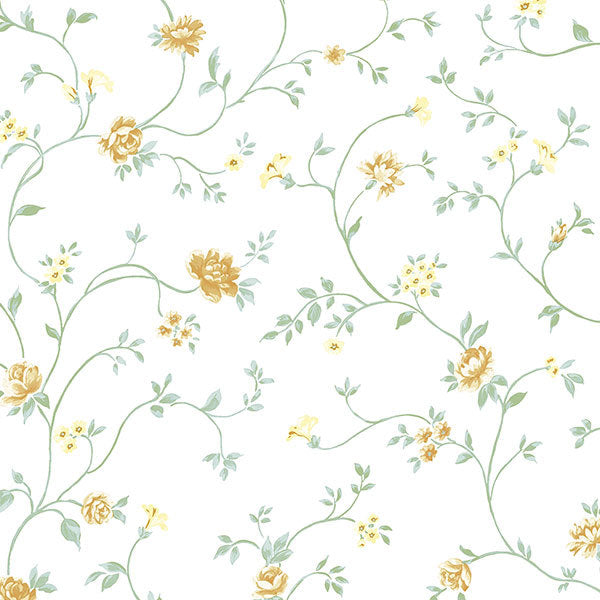 Yellow Green Floral Vine PP35525 Wallpaper