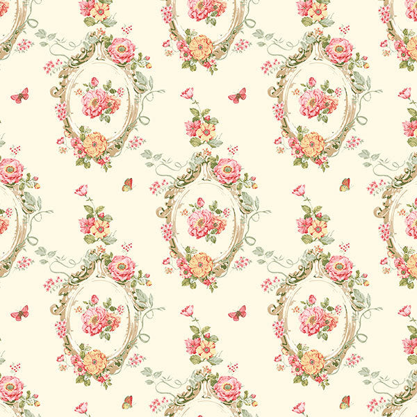 Pink Gold Butterfly Cameo PP35534 Wallpaper