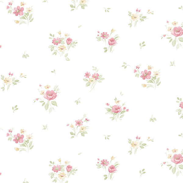 Pink White Petite Floral Spot PP35540 Wallpaper