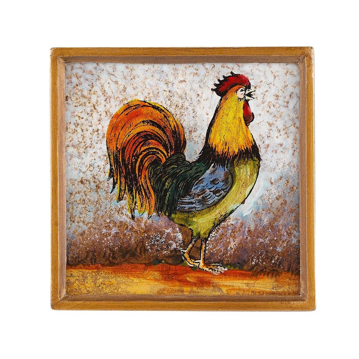 Rooster 4 Pc Coaster Set Square