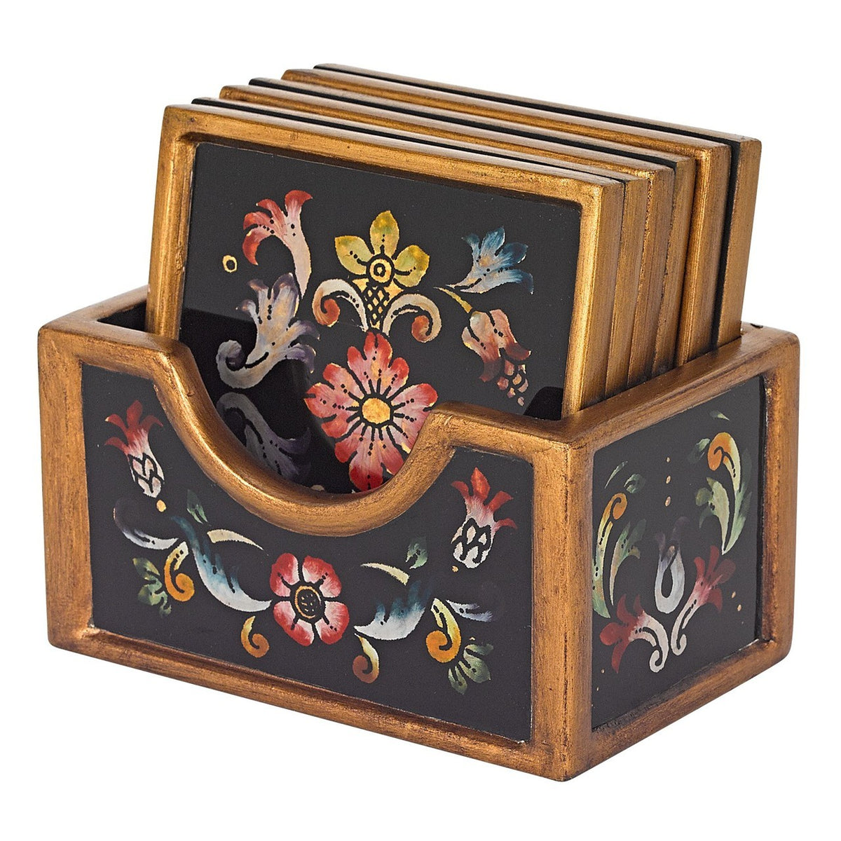 Gemstone Black 7 Pc Eglimose Coaster Set