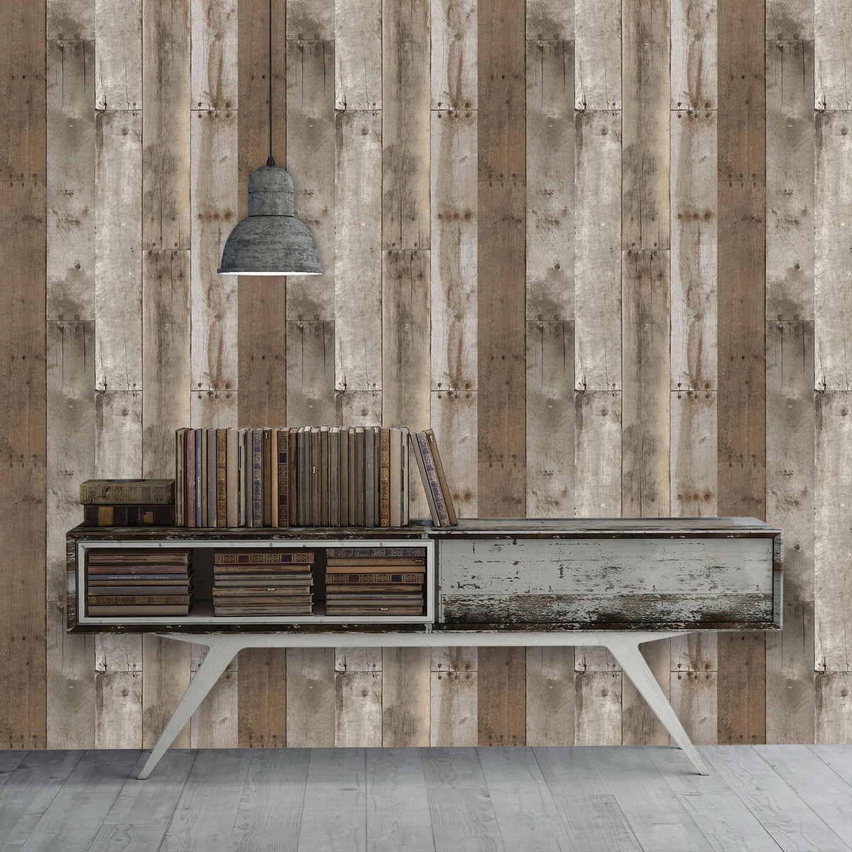 Repurposed Wood Weathered Self-Adhesive RE504 Wallpaper