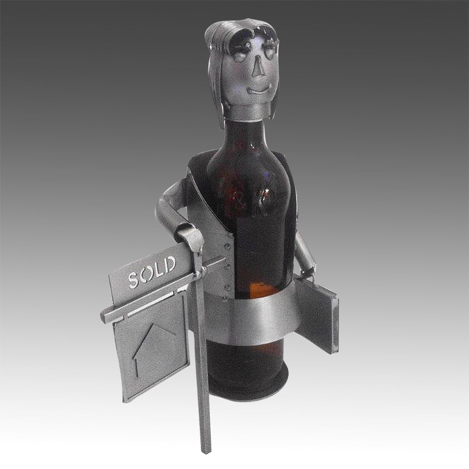 Real Estate Agent Female Wine Bottle Holder