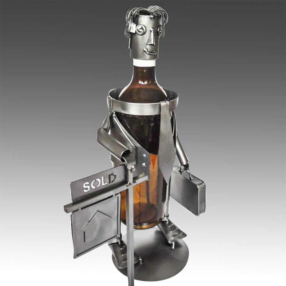 Real Estate Agent Male Wine Bottle Holder