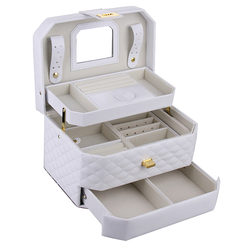 White Medium 2 Drawers Jewelry Box