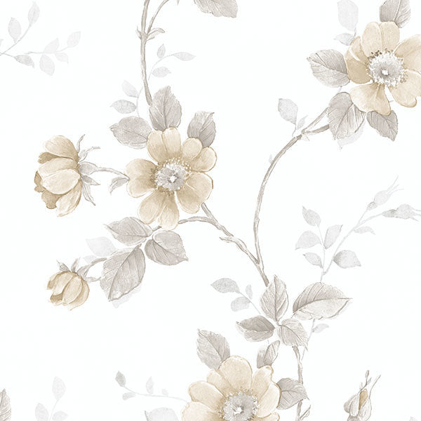 Brown Grey Floral Vine RG35731 Wallpaper