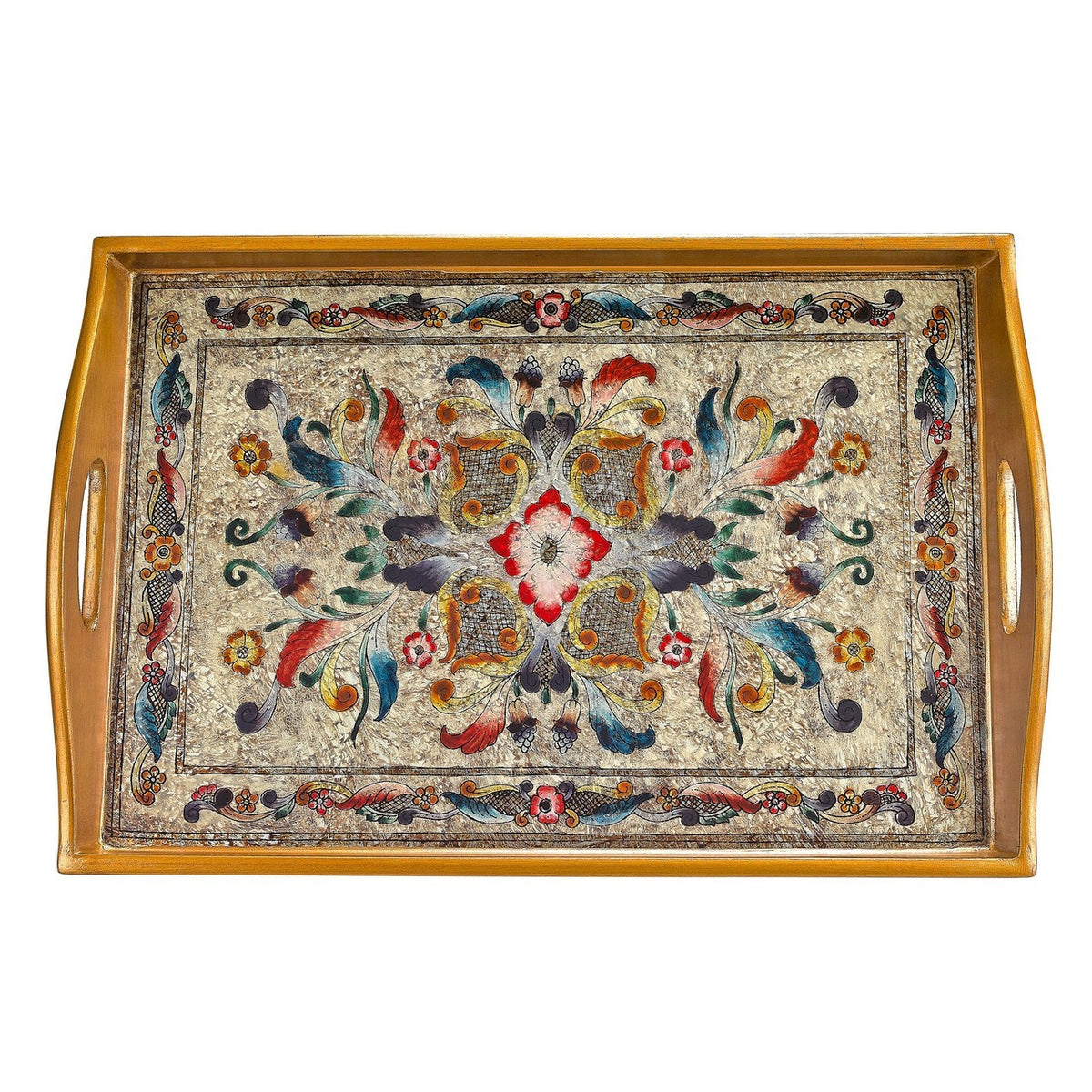 Gemstone Sand Rectangle Glass Tray