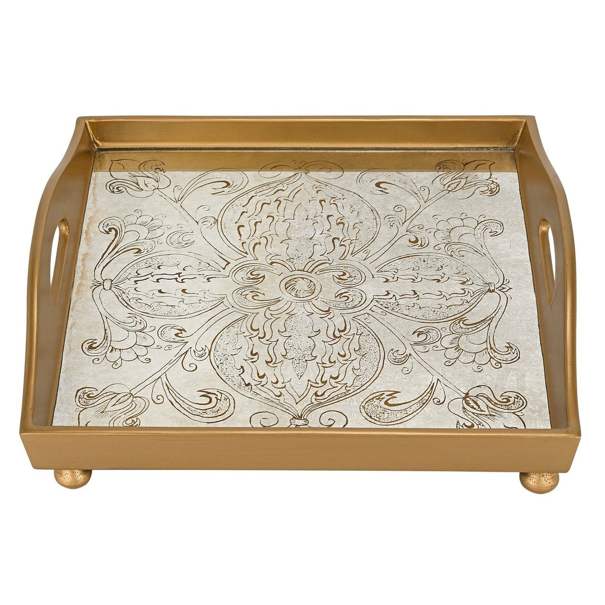 Manta Gold Glass Square Cocktail Tray