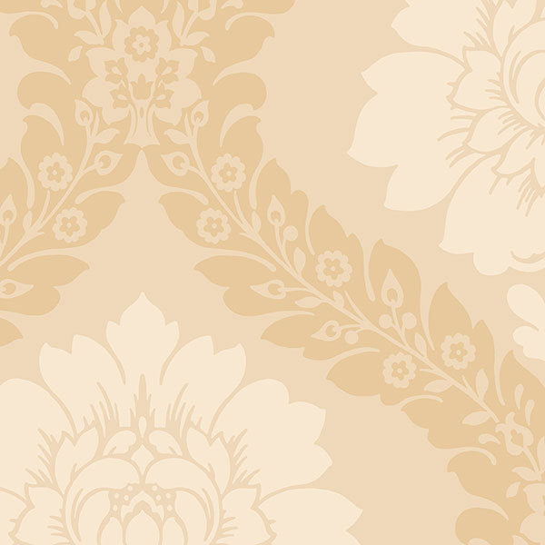 Tan Cream Sharla Damask SH34518 Wallpaper
