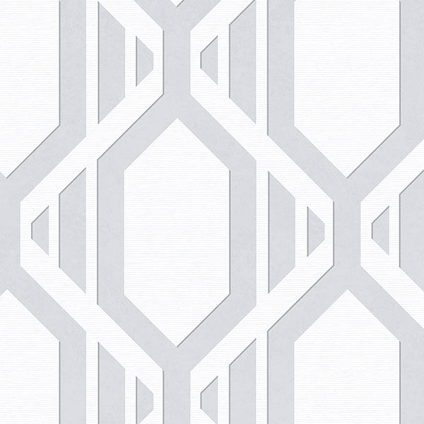 Silver Light Gray Contemporary Trellis SH34550 Wallpaper