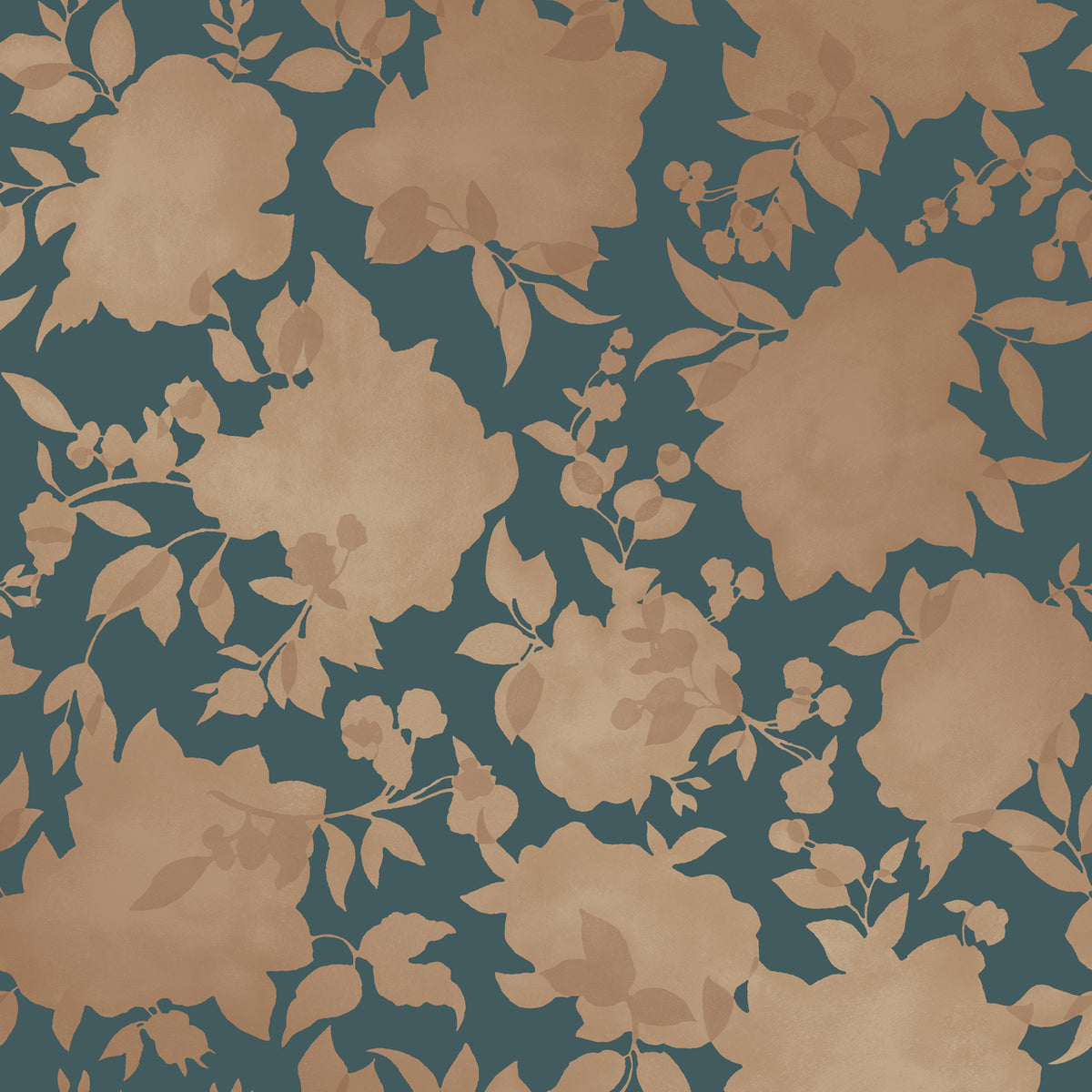 Silhouette Peacock Blue And Gold Self-Adhesive SI512 Wallpaper