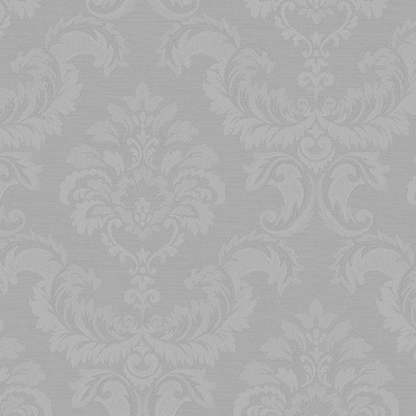 Silver Silk Damask SK34746 Wallpaper
