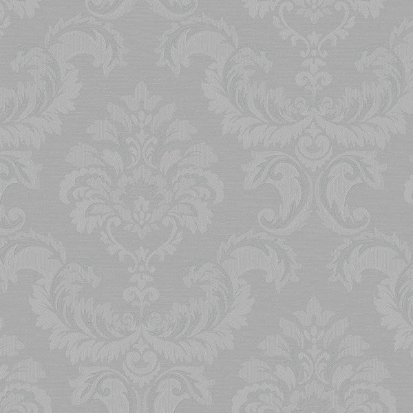 Silver Silk Damask SK34746 Wallpaper