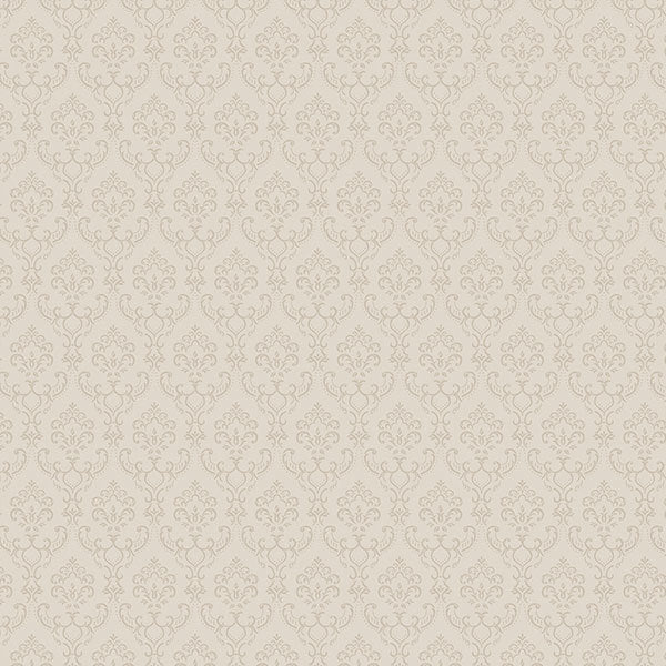 Off White Small Damask SK34765 Wallpaper