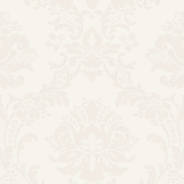 White Brittany Damask SL27545 Wallpaper