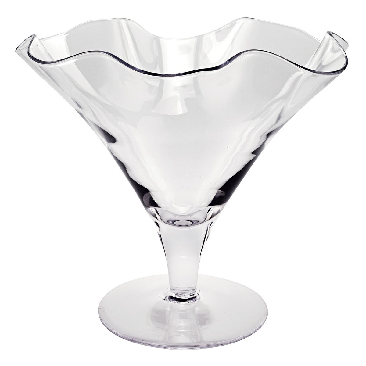 Ruffles Mouth Blown European Centerpiece Bowl