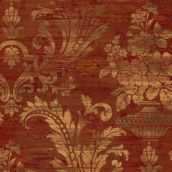 Red Vintage Damask SM30383 Wallpaper