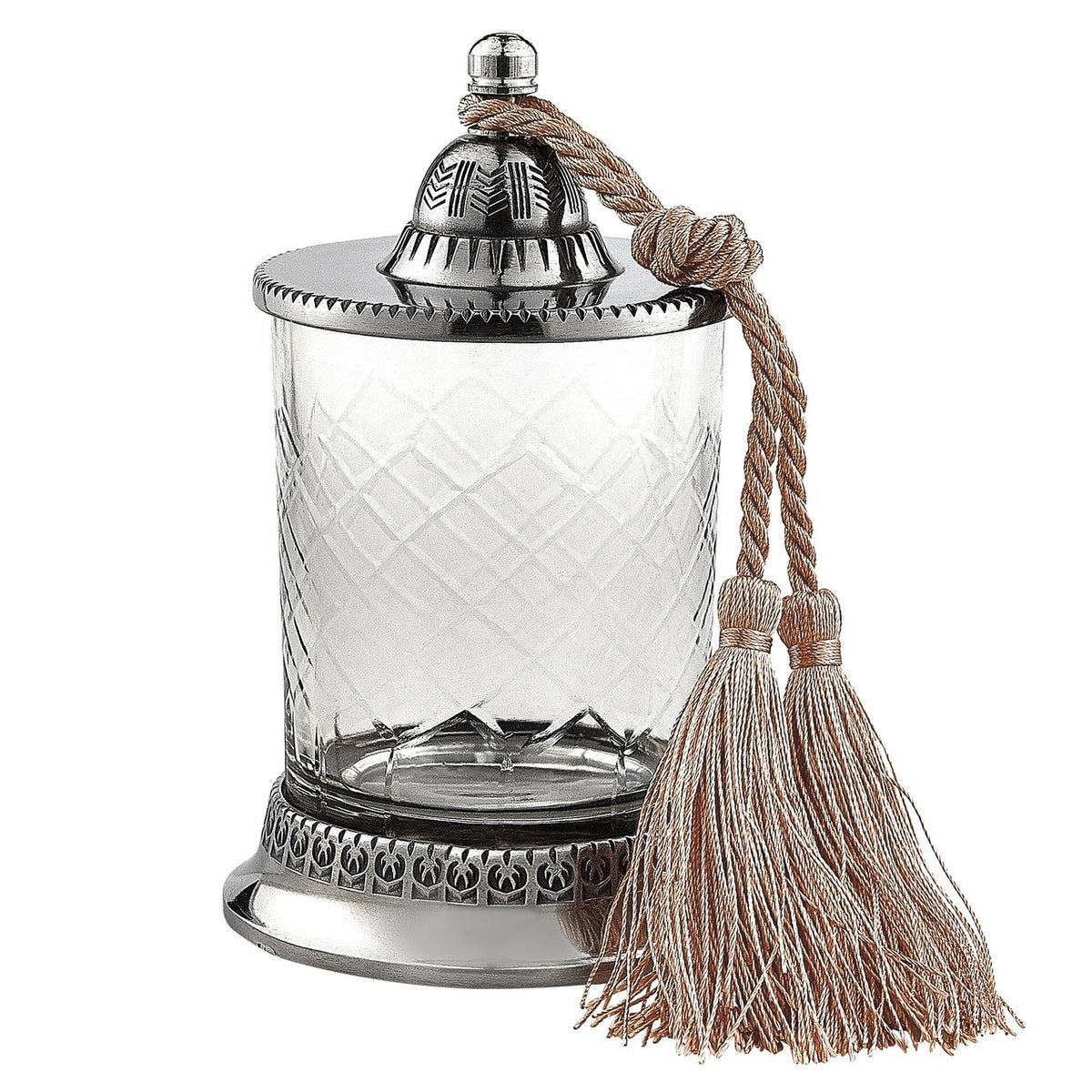 Jar With Tassel   No Candle H6.5 inches