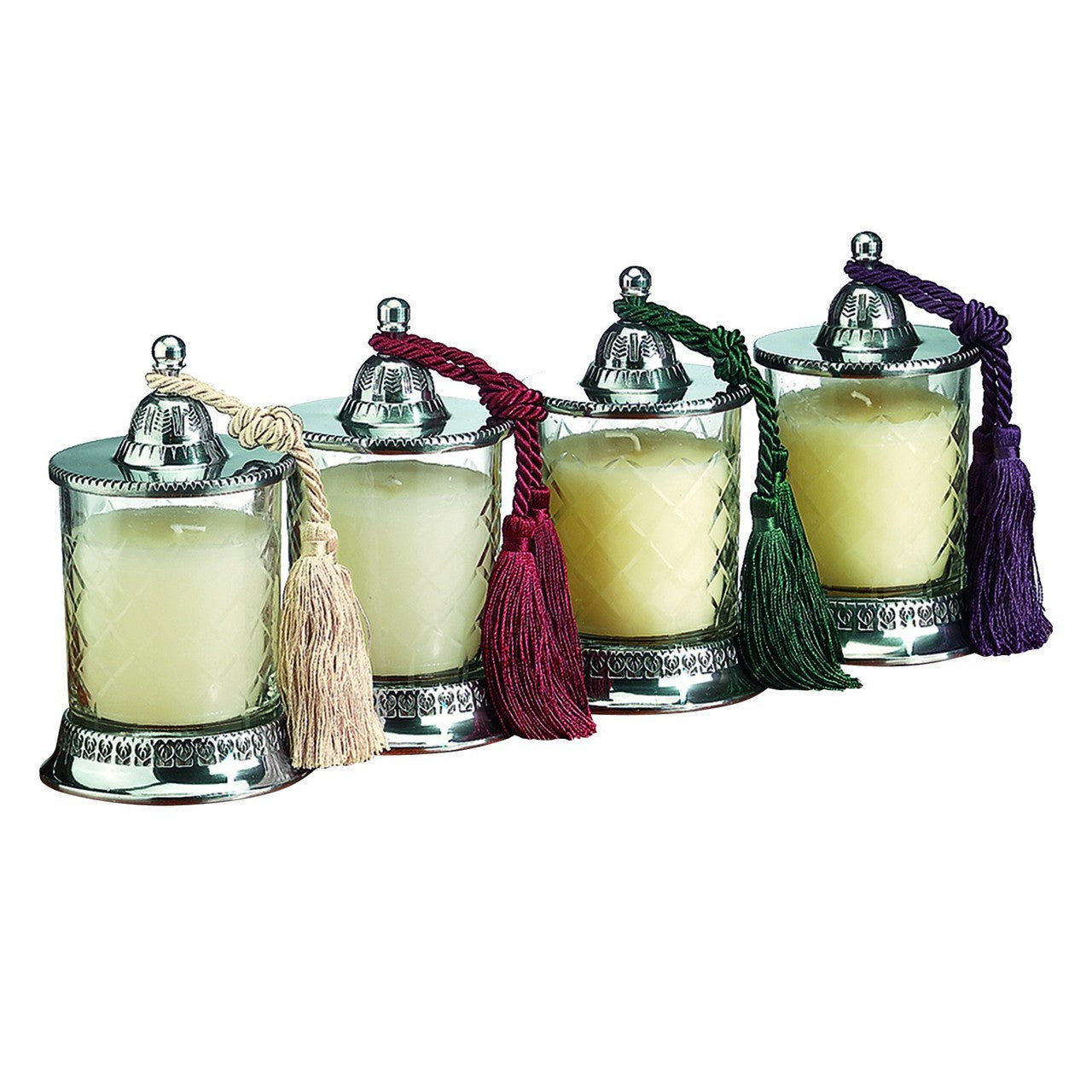 Covered Candle Jars Vanilla Candle 4 Pc Set