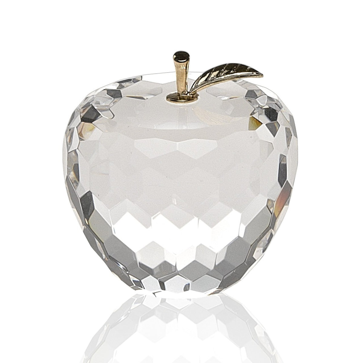 Faceted Apple Paperweight gold stem