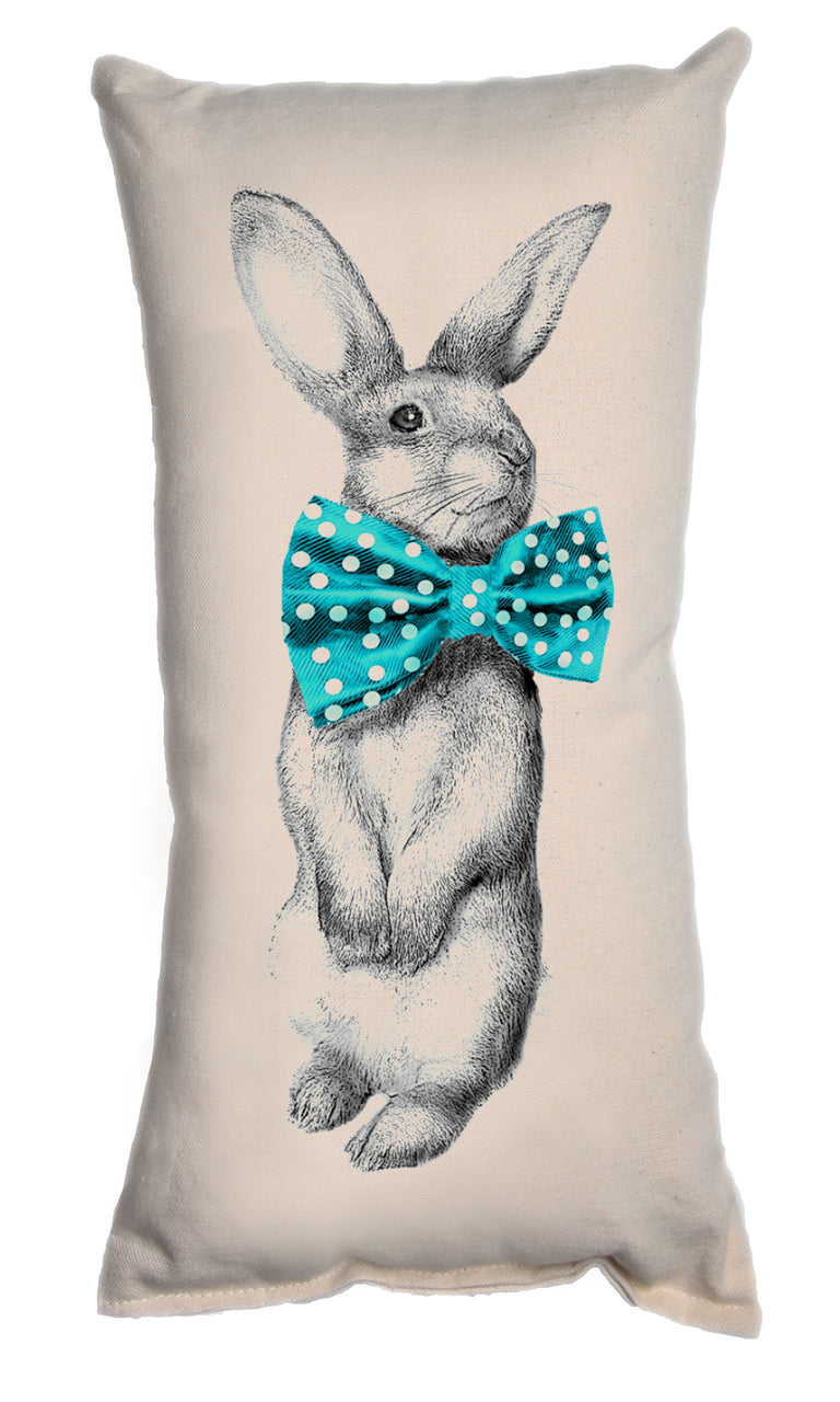 Bunny Bow Tie Decorative Pillow Small