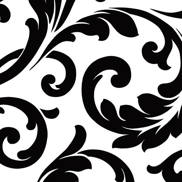 Black White Scrolling Damask VG26237P Wallpaper