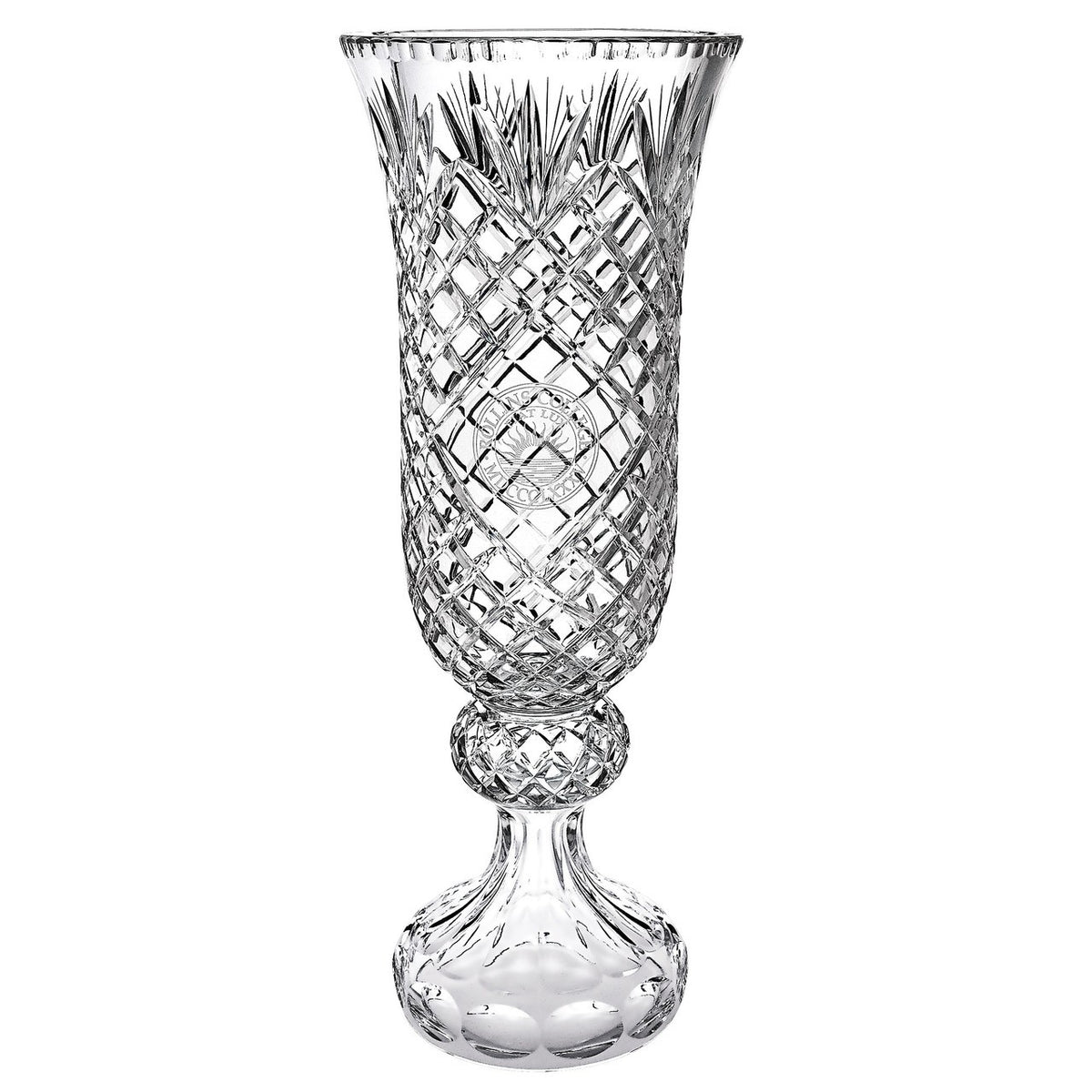 Oxford Paneled Hurricane Vase 20" Glass Trophy 