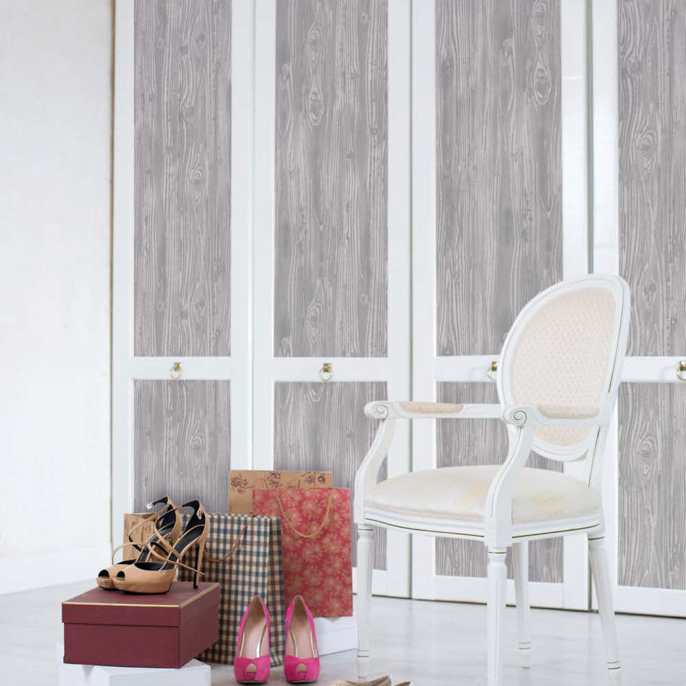 Woodgrain Pewter Textured WO079 Wallpaper