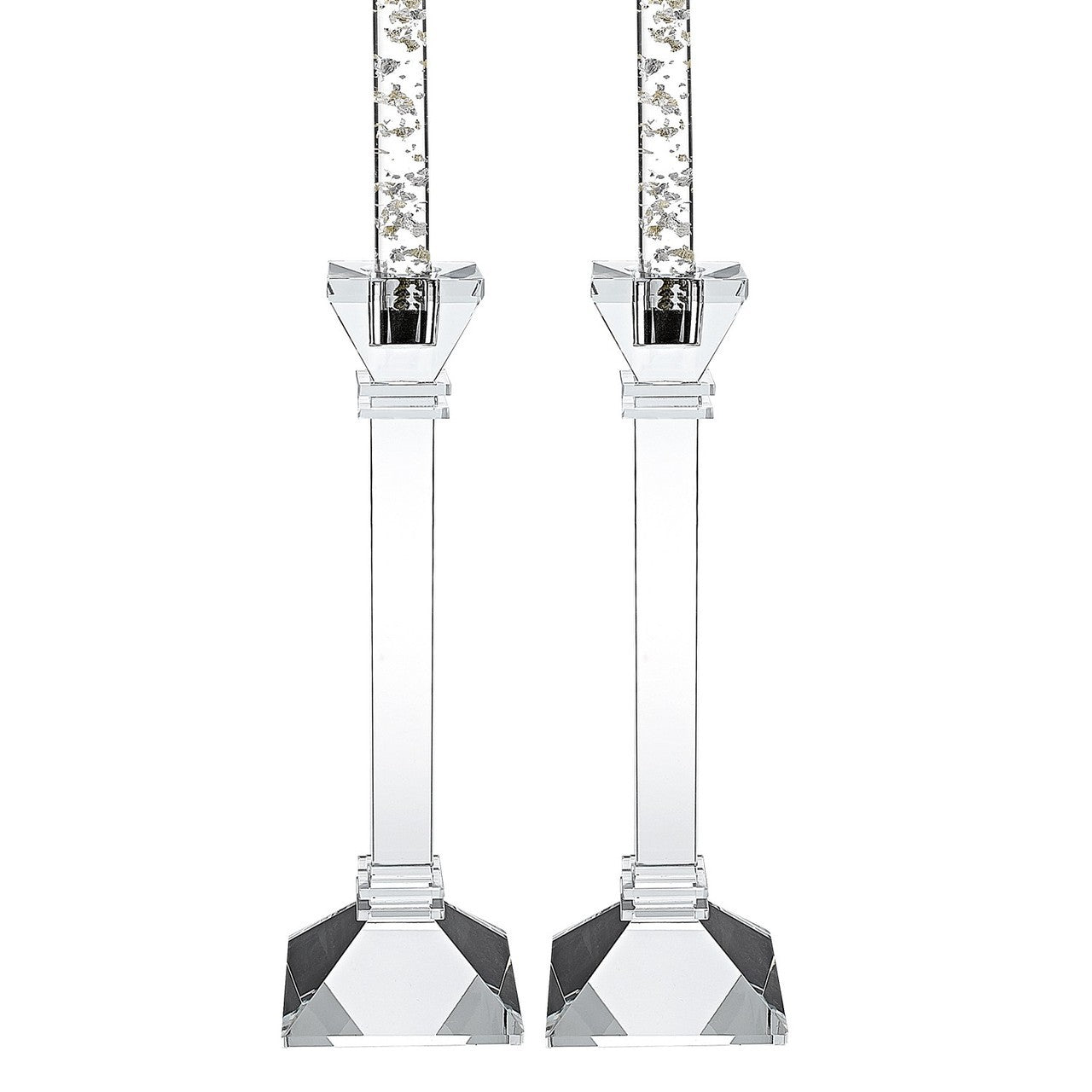 Charleston Square Pair of Glass Candlestick
