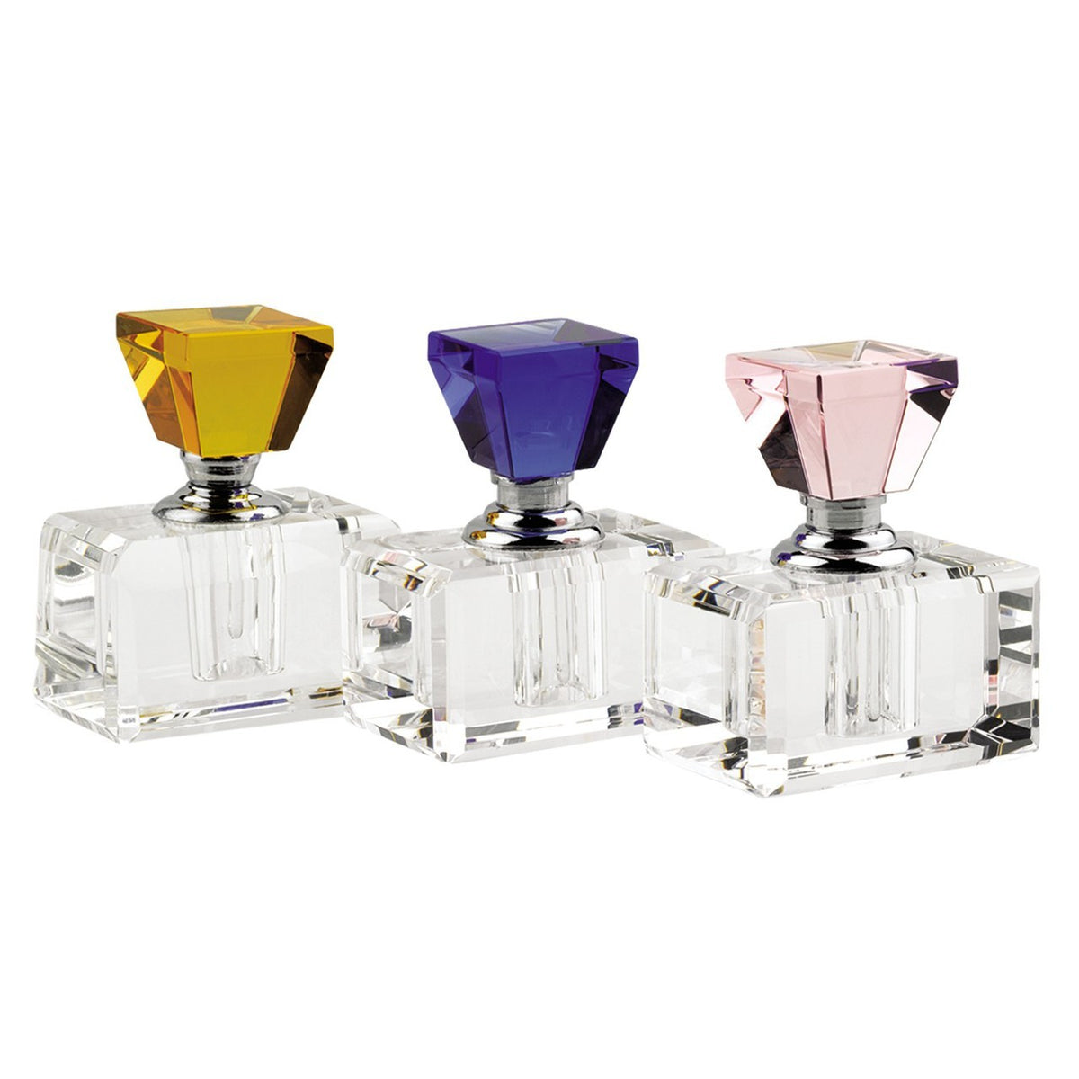 Rainbow Glass Perfume Bottle Set of 3