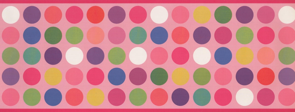 Colorful Circles Pink WK9382B Wallpaper Border