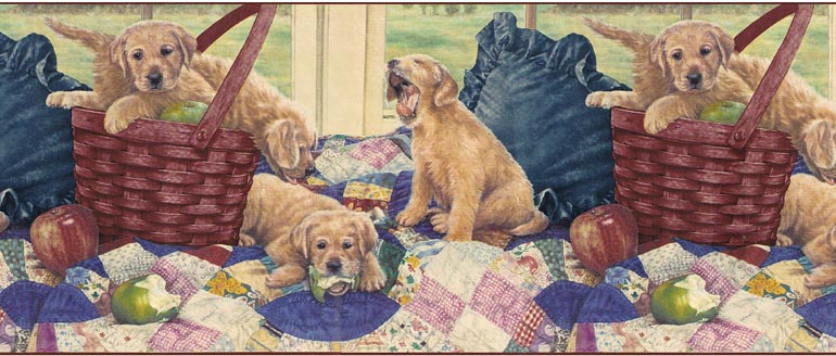 Puppies Puppy NF2071B Wallpaper Border